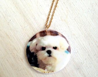 Pet necklace, dog necklace, custom dog necklace, pet photo necklace, dog photo necklace, custom pet necklace, pet memorial necklace, custom