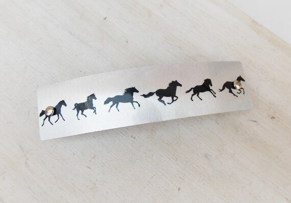Horse Barrette, French Barrette, Galloping Horses, Horse  display picture 1