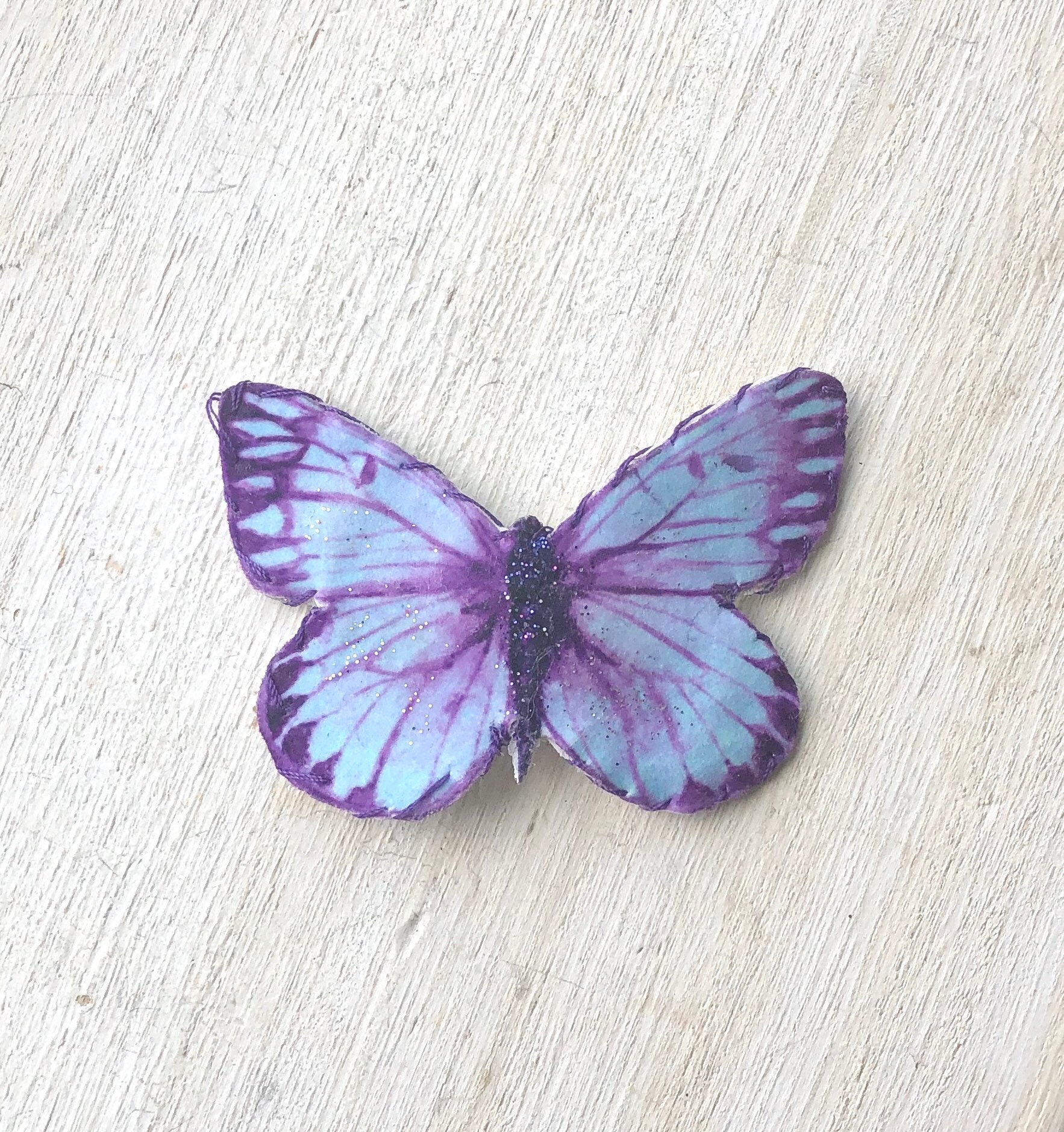 Purple Butterfly Hair Clip, Lavender Butterfly Snap Clip Barrette