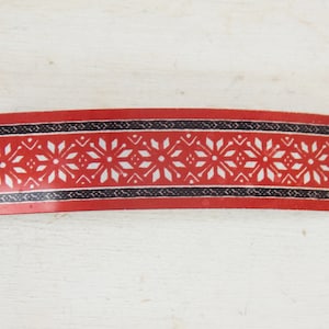 Rot Skandinavische Haarspange, Französische Haarspange, nordischer Schmuck, nordische Haarspange, fair isle, Weihnachtsspange, dickes Haar, Stern Haarspange, Geschenk