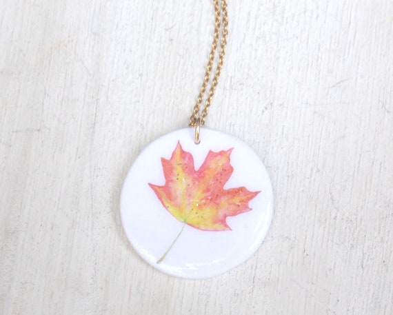 Maple Leaf Necklace Pendant Autumn - Maple Leaf Pendant Necklace