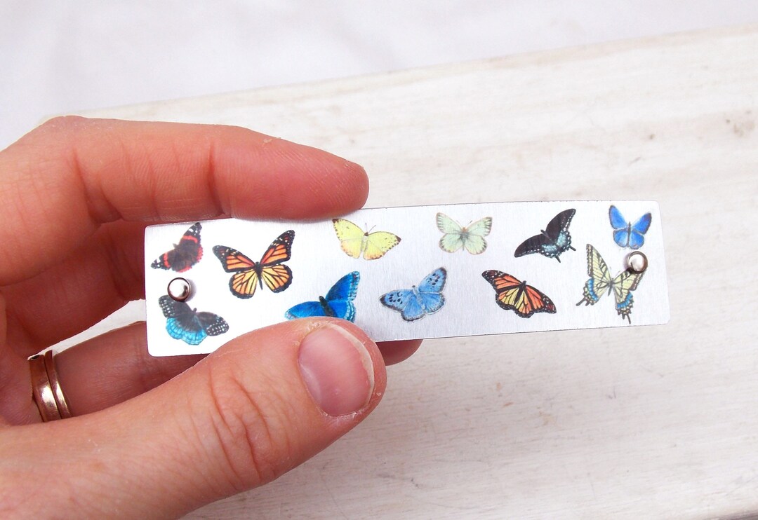 Butterfly Barrette, Butterflies Barrette, French Barrette, Butterfly