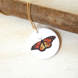 Monarch butterfly necklace, butterfly necklace, butterfly pendant, butterfly jewelry, Monarch butterfly charm, nature necklace, dainty charm