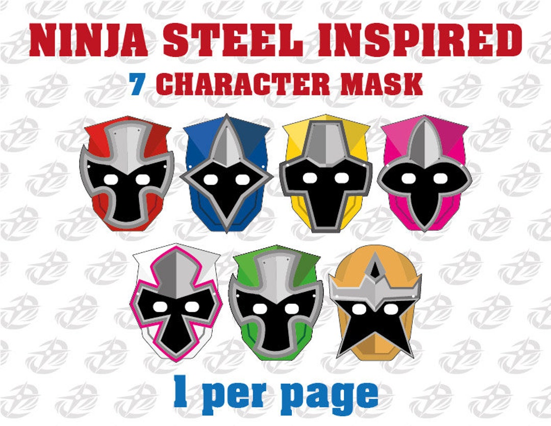 ninja-steel-ispirato-7-maschere-formato-lettera-file-digitale