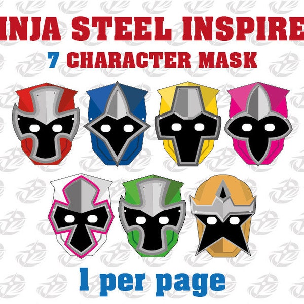 Ninja Steel ispirato 7 MASCHERE - formato lettera - file digitale - forniture per feste