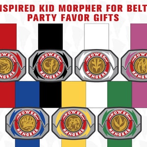 Heroes Rangers inspired MORPHER for BELT - Party Favor gift - Letter size - Birthday Party printables - Party supplies - digital file