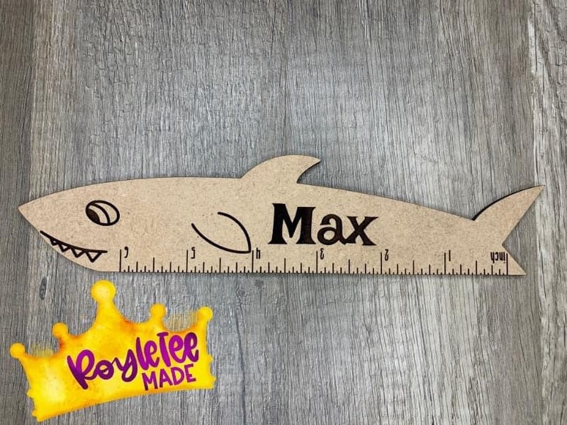 Wooden Personalized Shark Ruler Back To School Supplies image 0