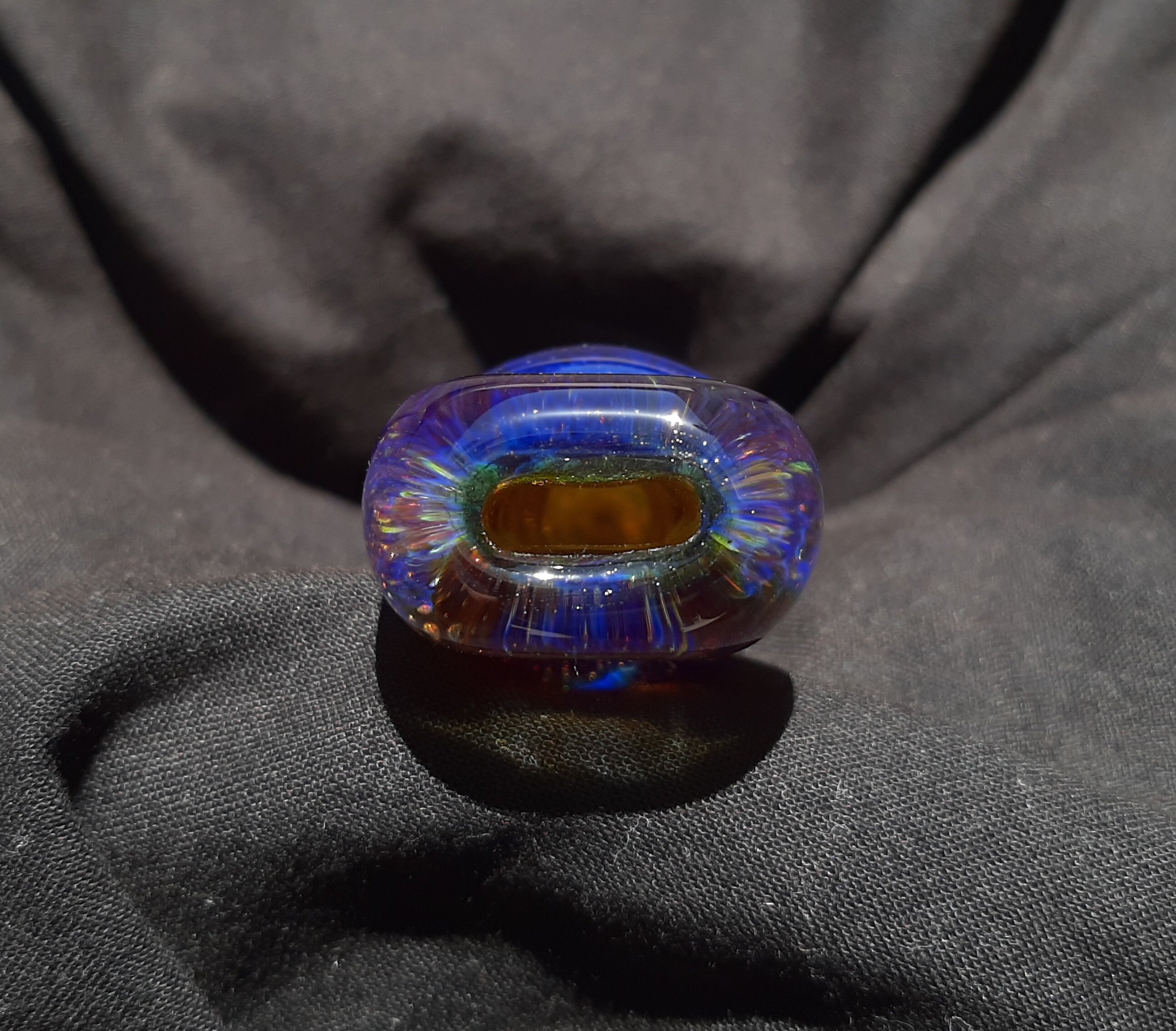Inside Out Frit Borosilicate Glass Chillum With a Flattened Etsy