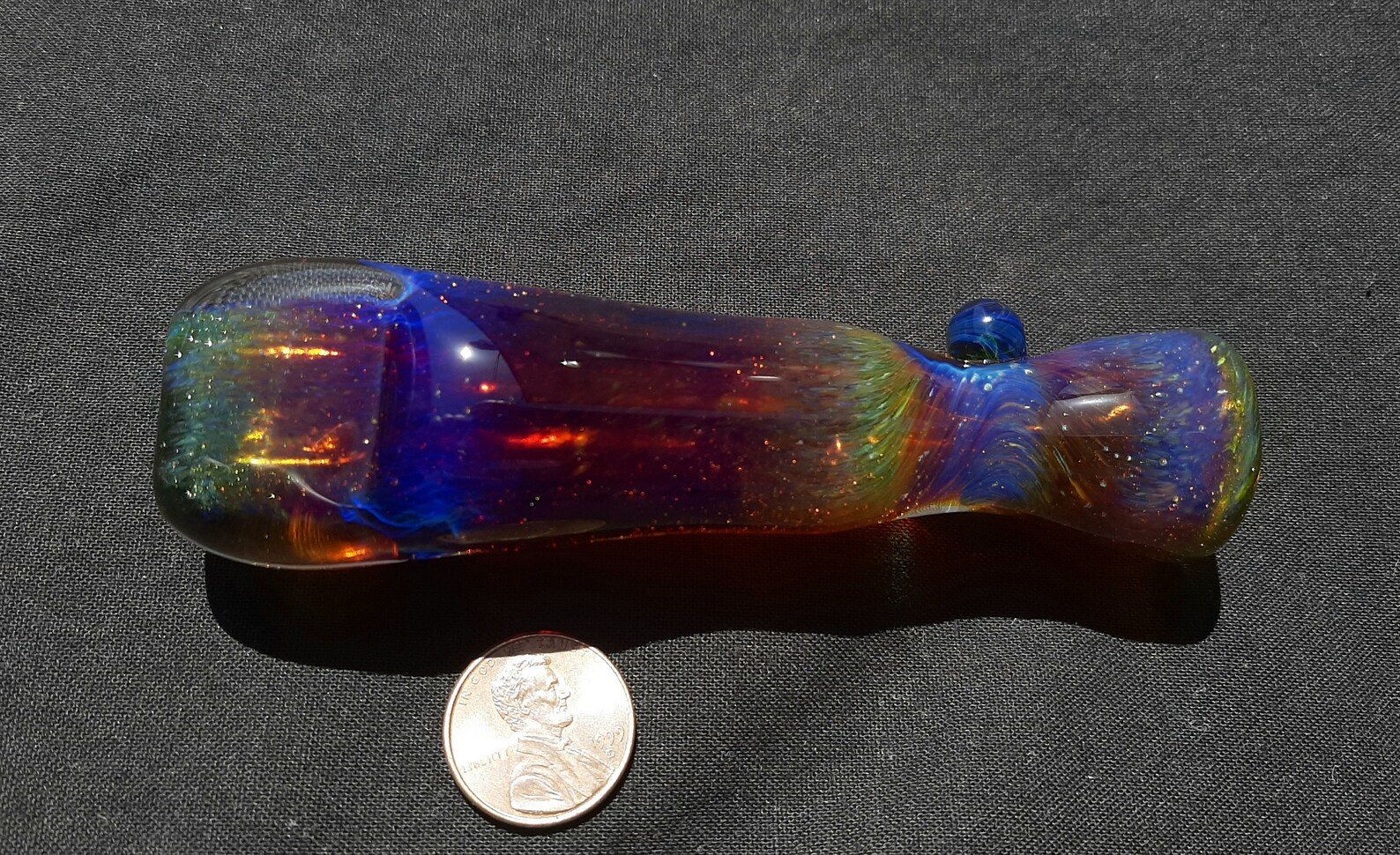 Inside Out Frit Borosilicate Glass Chillum With a Flattened Etsy