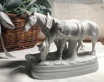 Antique bisque horses figure