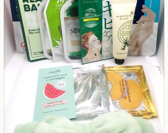 Self-Care Skincare Bundle, koreanische Hautpflegeprodukte, japanische Hautpflegeprodukte, Blattmasken, Hautpflegesets, Hautpflegeprodukte, Gesichtspflege