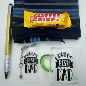 Coffret cadeau fête des pères, porte-clés fête des pères, verre à expresso fantaisie fête des pères, multi-outils, fait main, coffret cadeau, pour papa, papa, pour lui