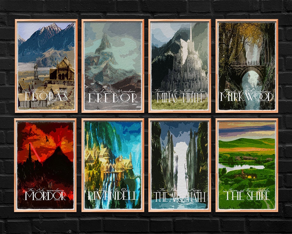 Prints Dıgıtal Download LOTR Travel Posters MORDOR Poster Lord of The ...