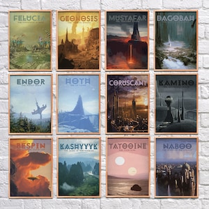 Star Wars Reise Poster Set. Digitale Sofort-Download druckbare Kunst