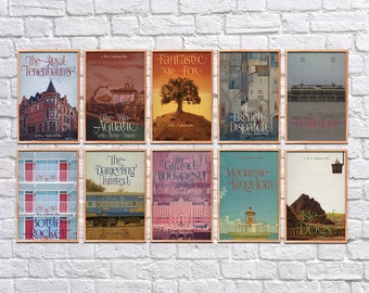 Wes Anderson films print set, art download, art prints,  printable movie posters, The Grand Budapest hotel poster, The Royal Tenenbaums art