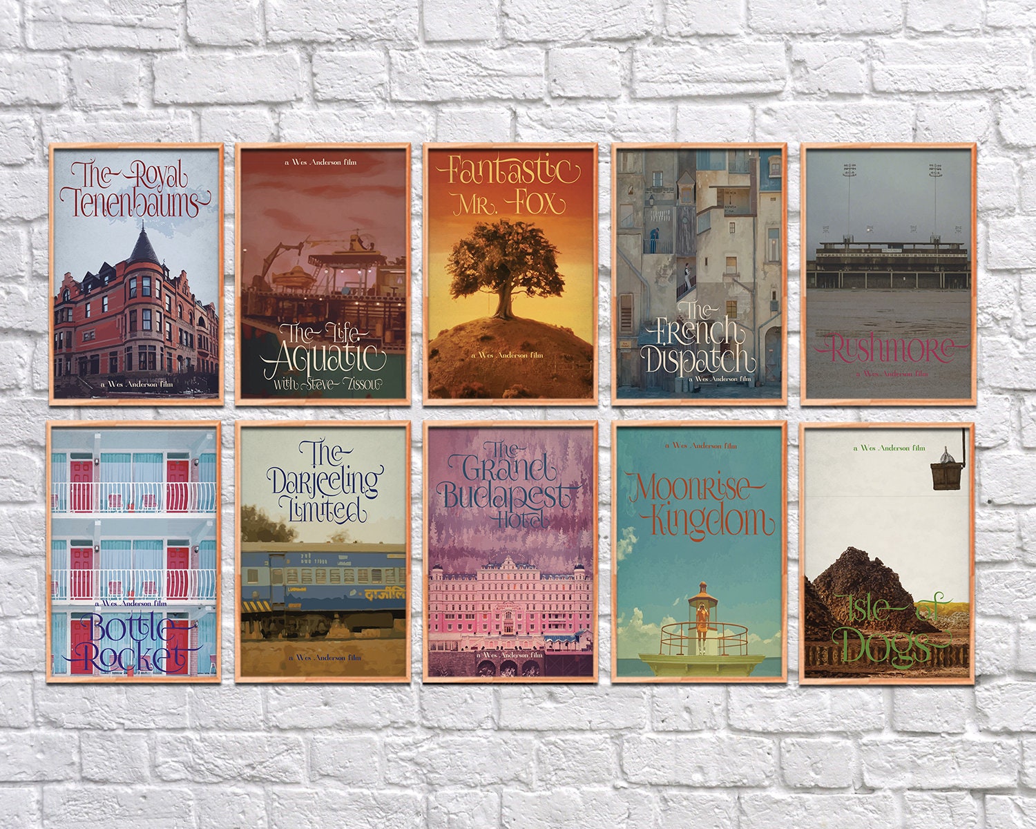 Wes Anderson Films Print Set Art Download Art Prints - Etsy