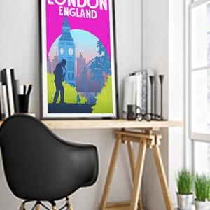 Bright Travel Posters, poster set, art download, Digital prints, Printable art, Colourful art prints, printable travel posters image 5