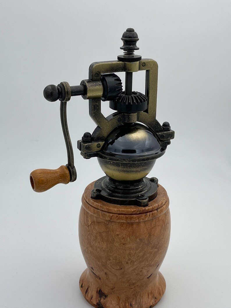 Maple Burl Antique Style Pepper Grinder