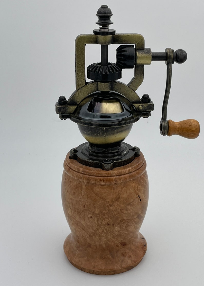 Maple Burl Antique Style Pepper Grinder