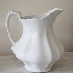 Vintage Johnson Bros England Royal Ironstone White Pitcher | Antique English Ceramic Jug