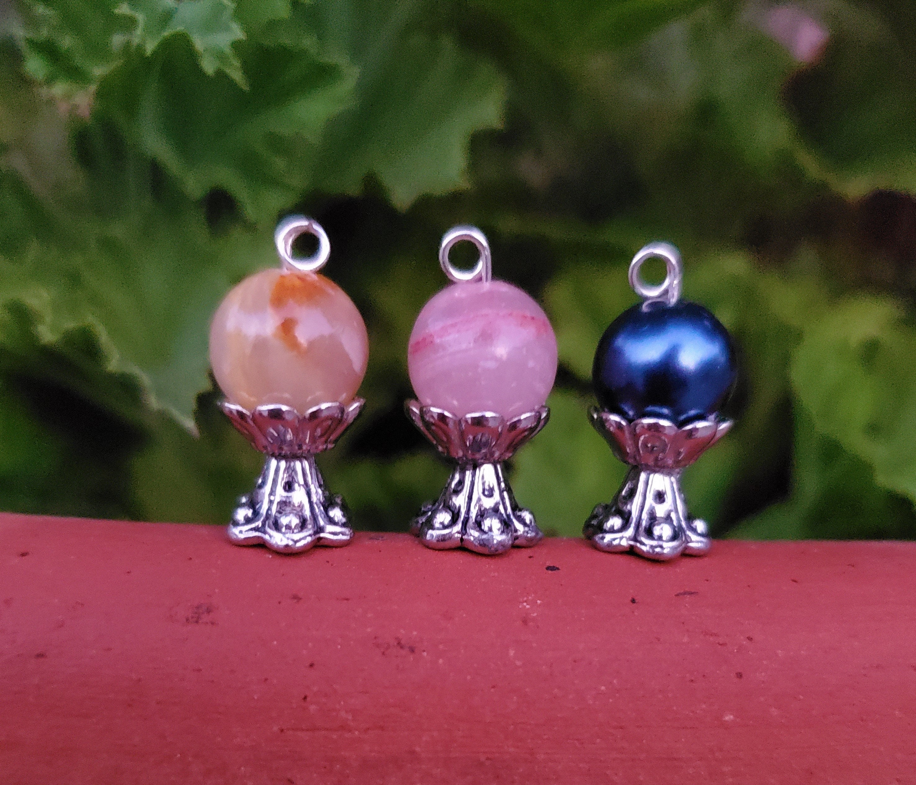 Crystal Ball Charm Necklace, Celestial Jewelry Pendant Necklace