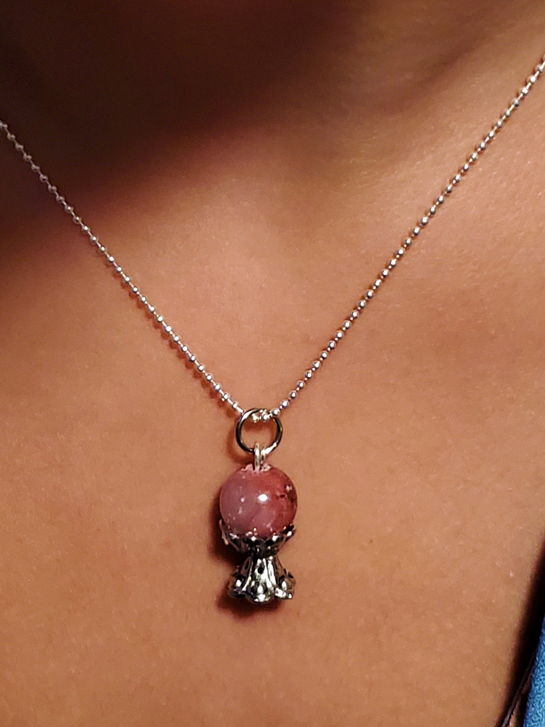 Crystal Ball Charm Necklace, Celestial Jewelry Pendant Necklace