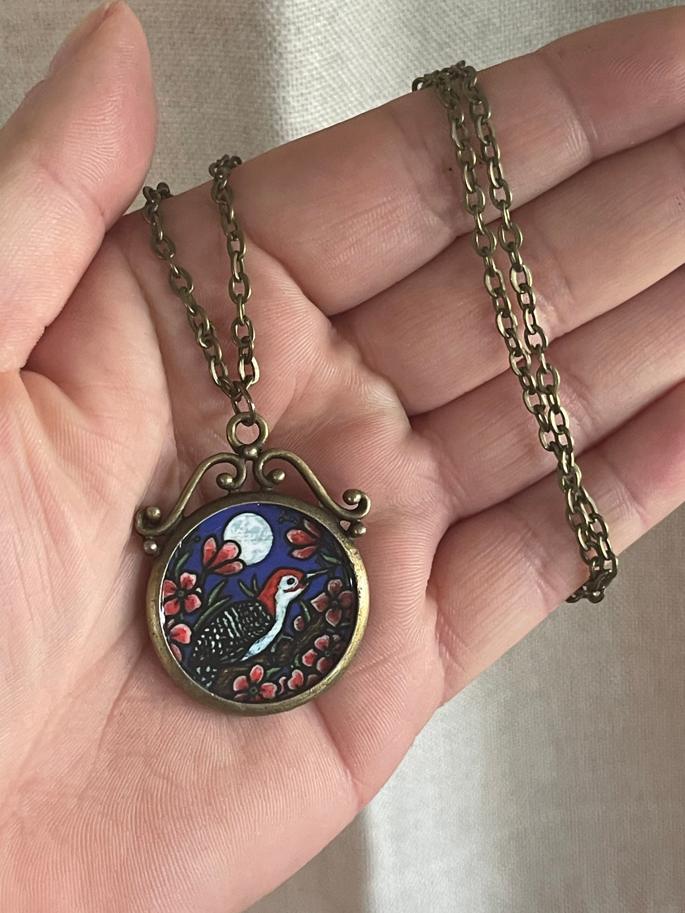 Woodpecker Necklace Woodpecker Jewelry Bird Lover Jewelry Etsy.de