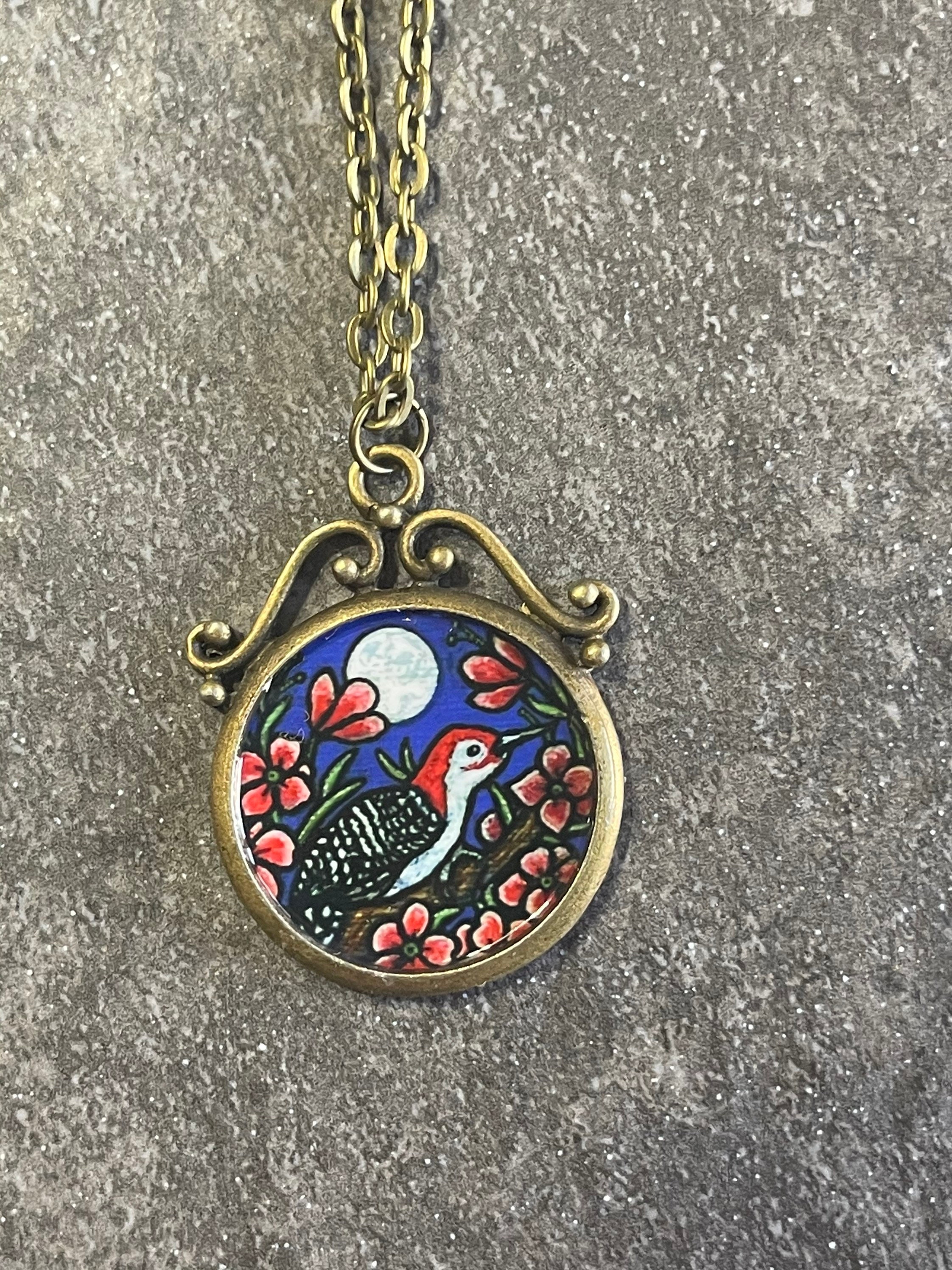 Woodpecker Necklace Woodpecker Jewelry Bird Lover Jewelry Etsy.de