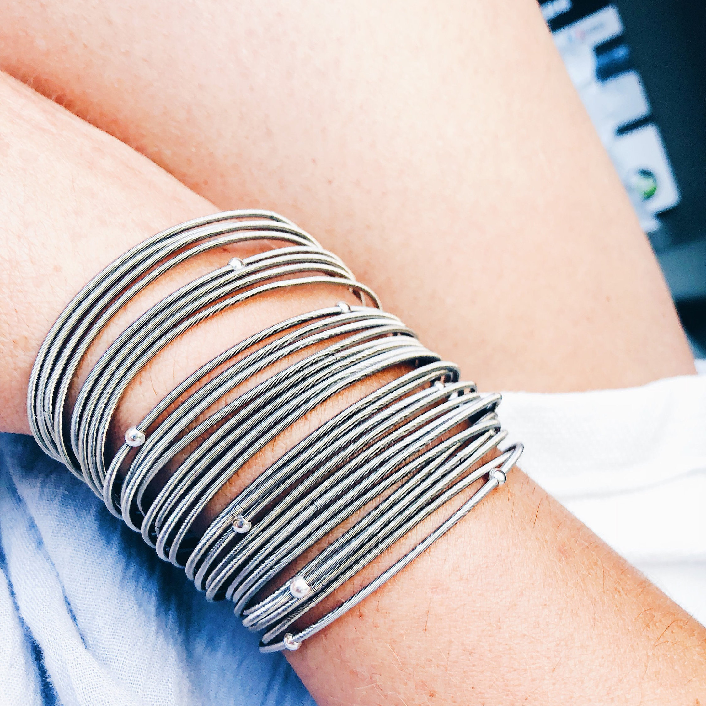 Guitar string bracelet spring coil bracelet stretchy Etsy