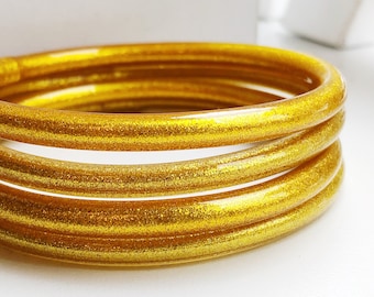 Shiny Gold Buddhist Bracelet 5mm - Brazalete Pan de Oro