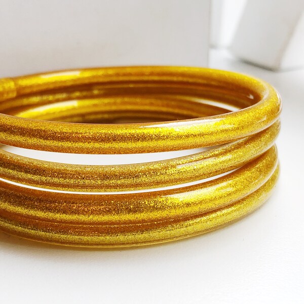 Bracciale Buddista in Oro Lucido 5mm - Brazalete Pan de Oro