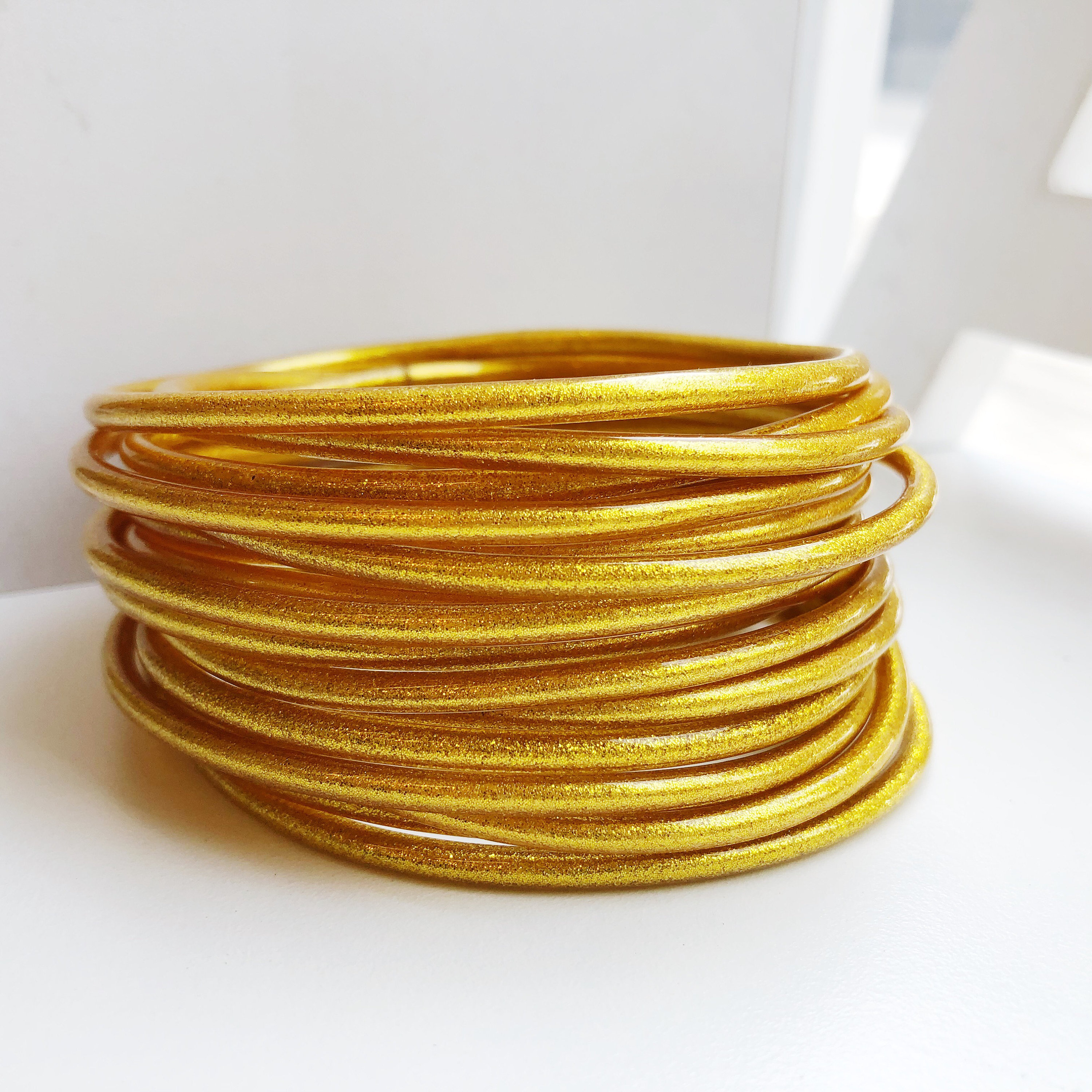 Shiny Gold Buddhist Bracelet, 3mm