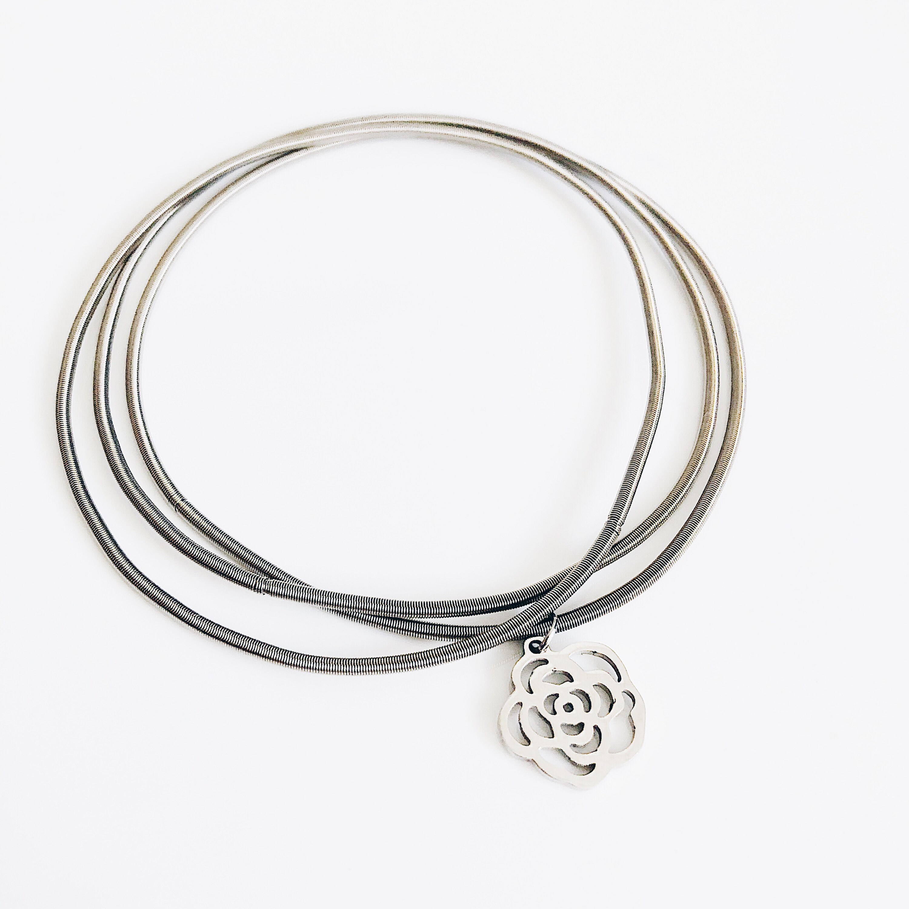 Flower silver bracelet for women Multi-layer stainless | Etsy
