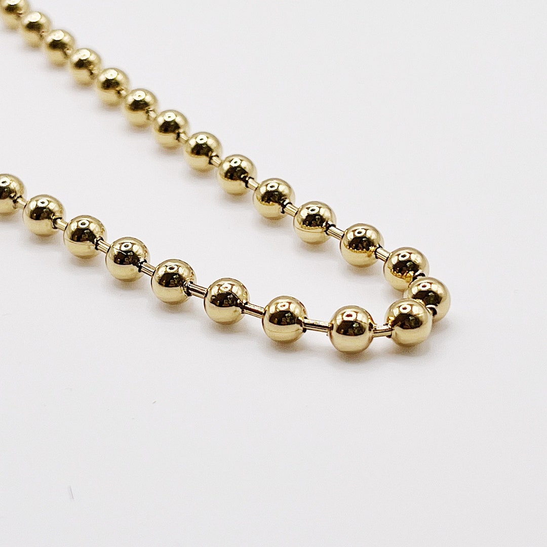 Beaded Choker Gold Ball Chain Ball Necklace Beaded Choker Etsy