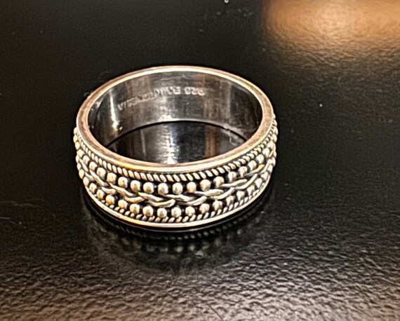 Vintage Sterling Silver Band Ring - image 1