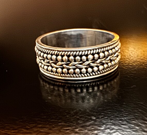 Vintage Sterling Silver Band Ring - image 2