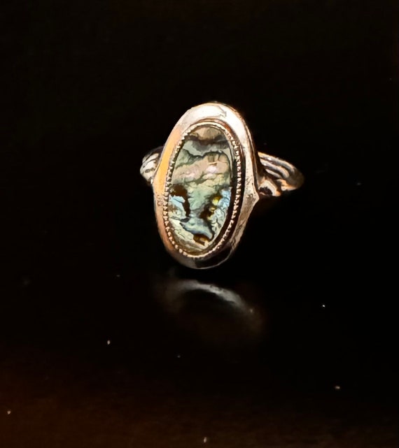 Vintage Abalone Avon Silver Ring