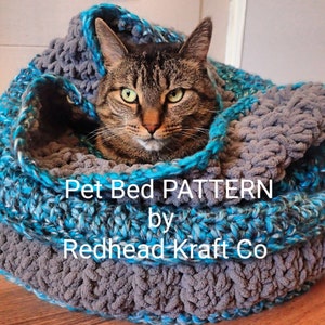 Pet Bed PATTERN ~ Cat / Dog Bed Pattern ~ All In One Pet Bed and Blanket Pattern ~ Handmade Pet Bed Pattern