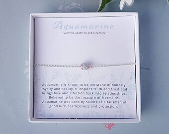Aquamarine choker, chain choker, dainty choker, silver choker ,boho choker, march birthstone, healing jewellery, inspirational jewellery