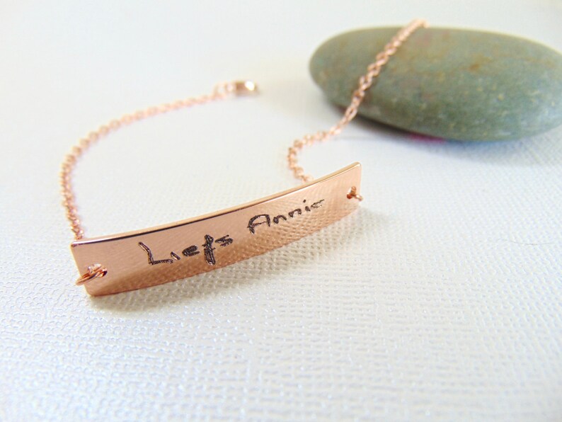 Actual Handwriting Bracelet Personalized Handwritten Bar Etsy