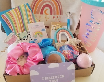 Caixa de presente Dream Big para adolescente, presente para melhor amiga, conjunto de presente de aniversário, eu acredito em você, pacote de cuidados personalizado, cesta de presente para adolescente