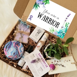 Conjunto de presente de guerreiro, caixa de presente de lutador, fique forte, doença, esperança, presente de incentivo, pacote de cuidados pensando em você, sobrevivente de câncer de mama.