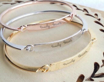Actual Handwriting bangle, Custom handwritten bar bracelet, Personal engraved signature cuff, Memorial Keepsake Gift, Rose gold name bangle.