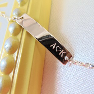 Nameplate Silver Bar Bracelet, Initial LOVE Bracelet, Bridesmaid Gift, Personalized Bar Bracelet, Customized engraved bracelet