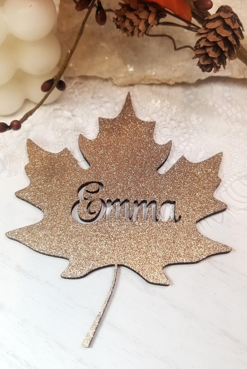 Custom Dinner Party Place Card, Thanksgiving Decor Name Tags, Fall