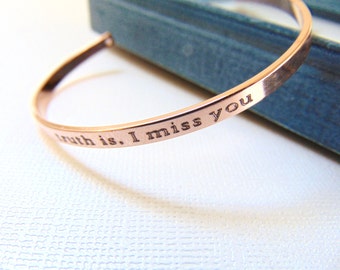 Personalized cuff bracelet in Rose Gold, silver, gold. customized Quote Engraved message Bracelet, adjustable bangle