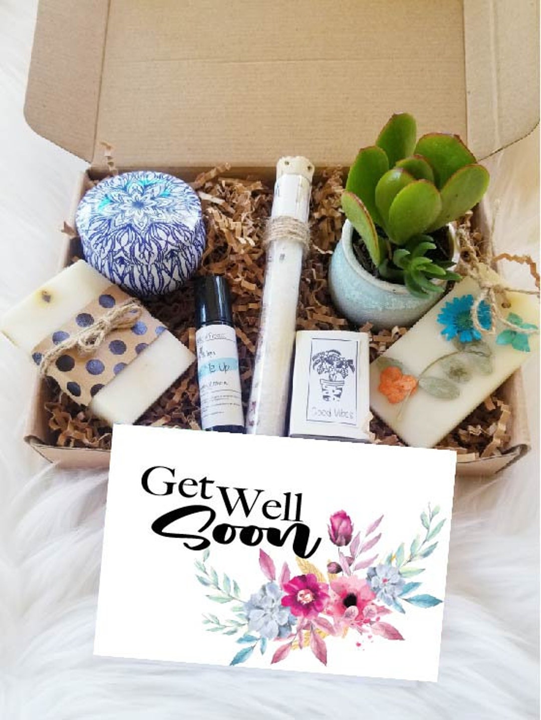 Get Well Gift Set, Feel Good Basket, Send a Gift, Pre Filled Gift Box