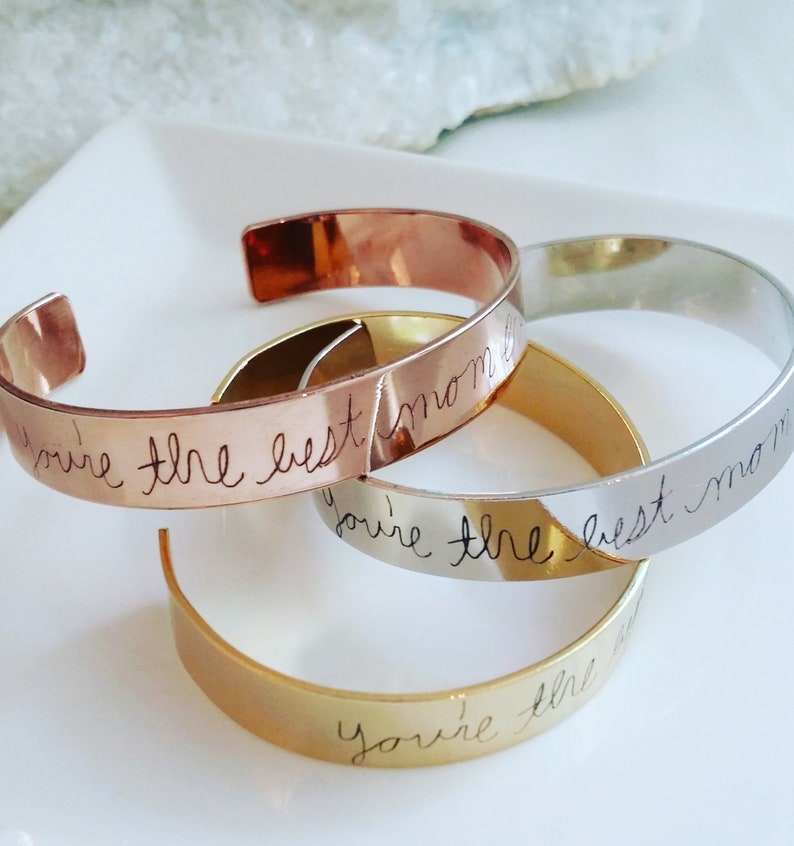 Personalized custom Handwriting cuff bracelet handwritten Etsy