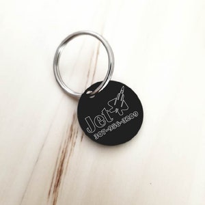 Pet dog tag, dog ID tag, puppy tag, black dog tag, stainless steel dog tag, personalized pet ID, cat tag, pet id tag, custom pet name tag.