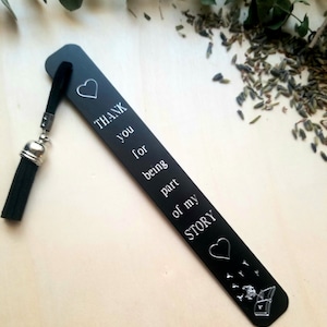 Thanks for being a part of my story - Custom teacher appreciation bookmark